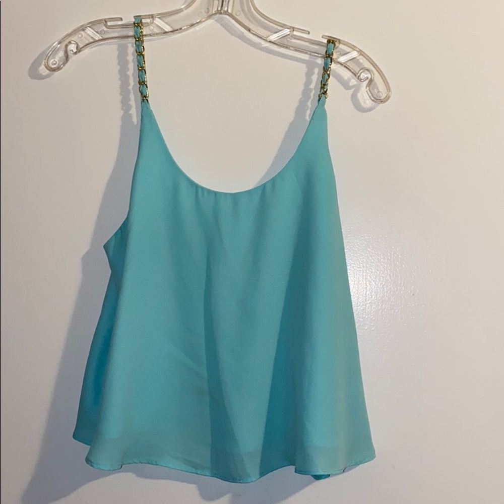 Turquoise Spaghetti strap blouse